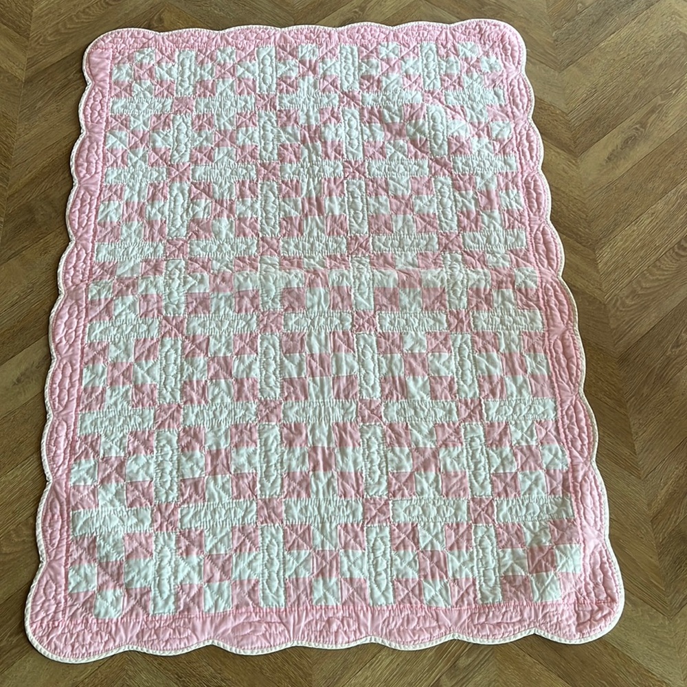 Handmade baby blanket check
